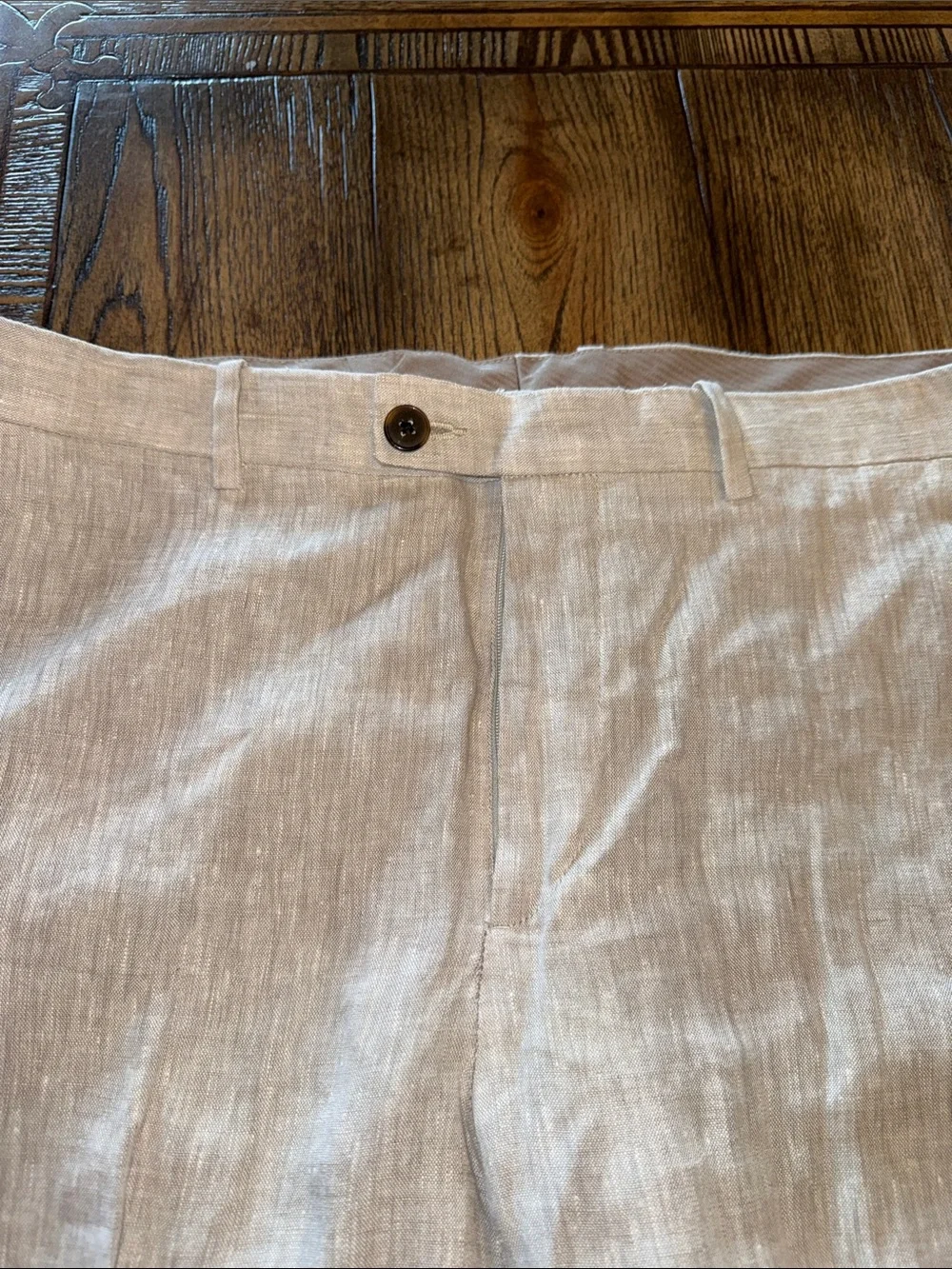 H&M Slim Fit Men's Linen Dress Pants in Light Beige